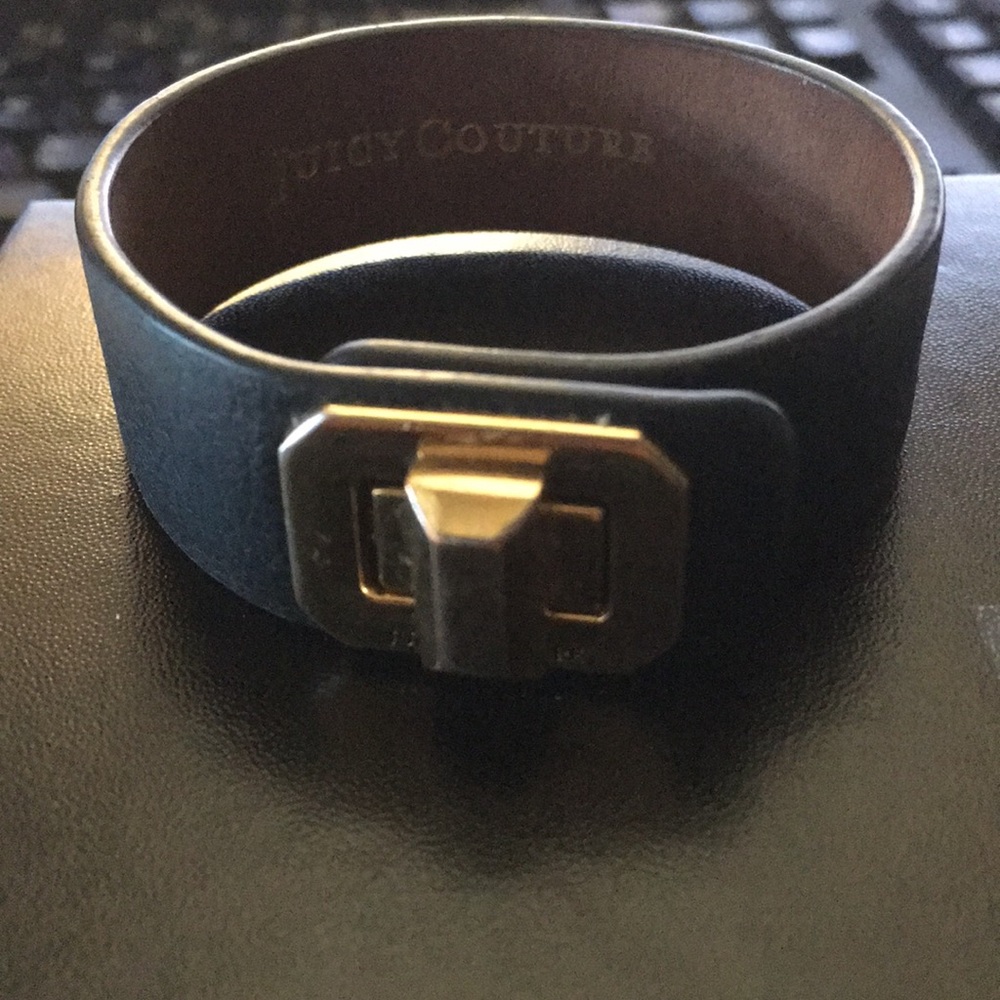Juicy couture Leather Bracelet with gold trim